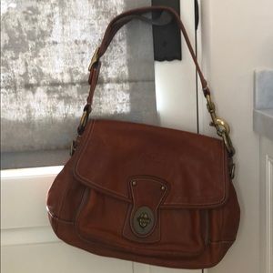 Brown leather Coach shoulder satchel